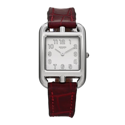 Hermes Stainless Steel Alligator 23mm Cape Cod Quartz Watch Braise 1 of 5