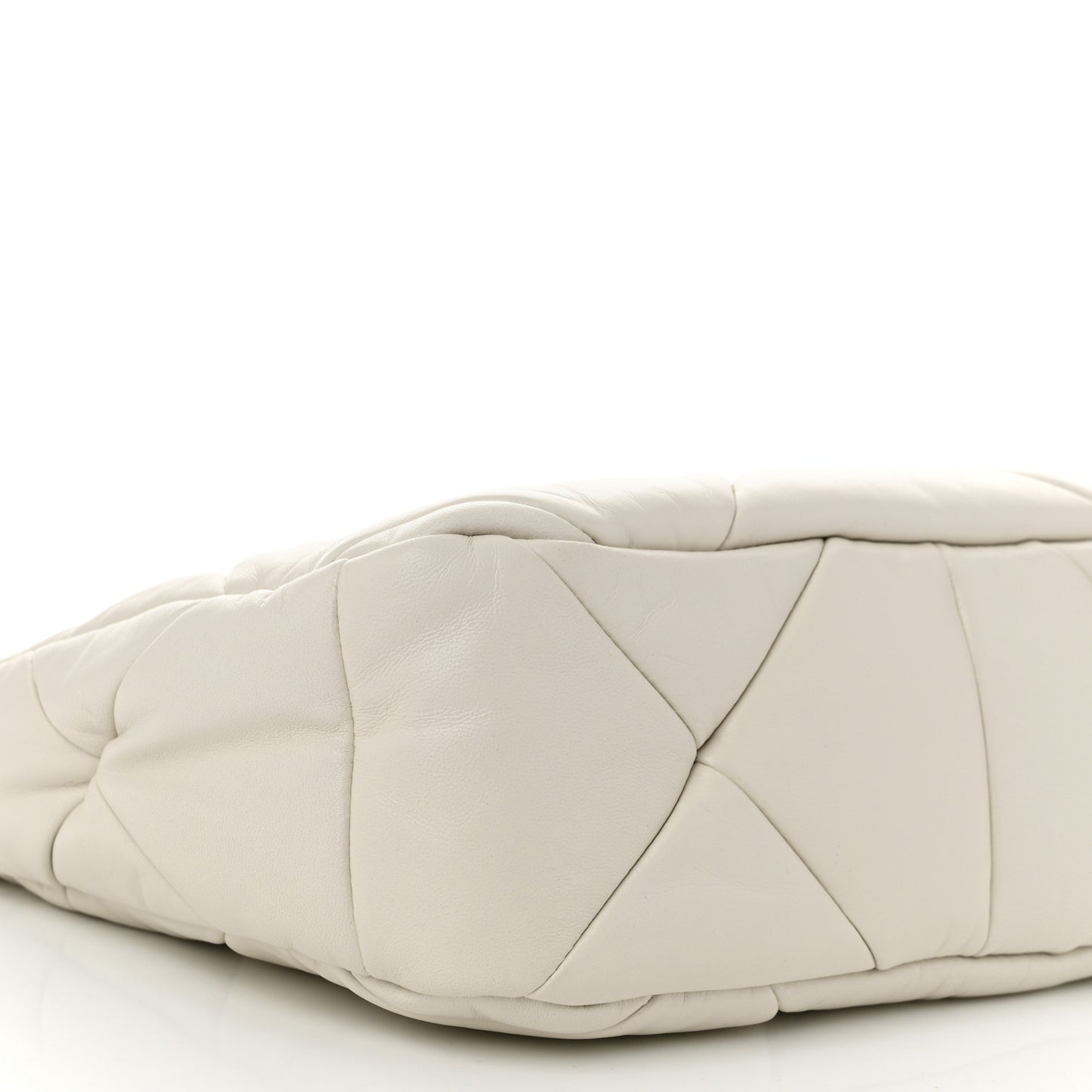 Nappa Triangle Quilted Patchwork System Bag Bianco