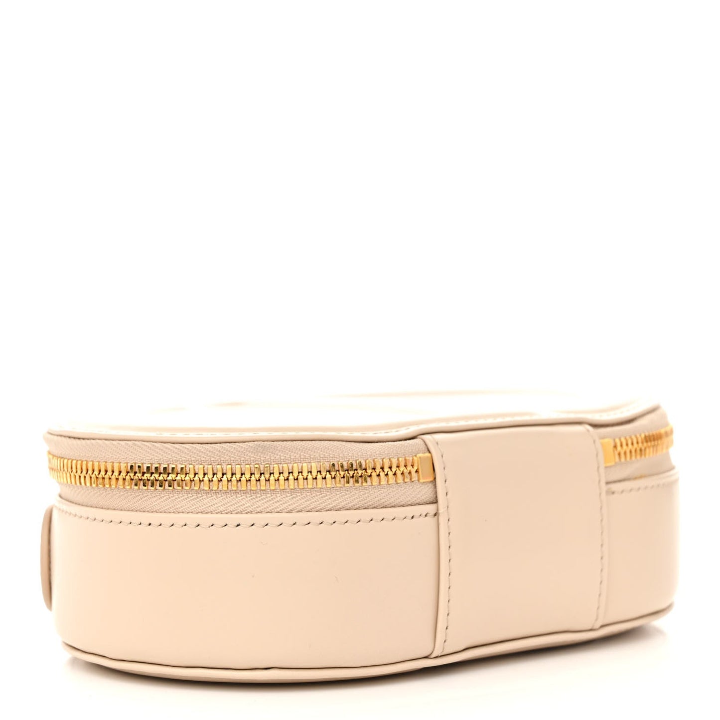 Calfskin CD Signature Oval Crossbody Camera Bag Caramel Beige