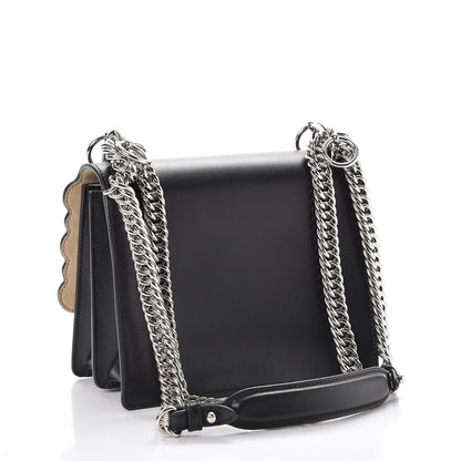 Fendi Vitello Liberty Pearl Scalloped Studded Small Kan I Shoulder Bag Black 3 of 7