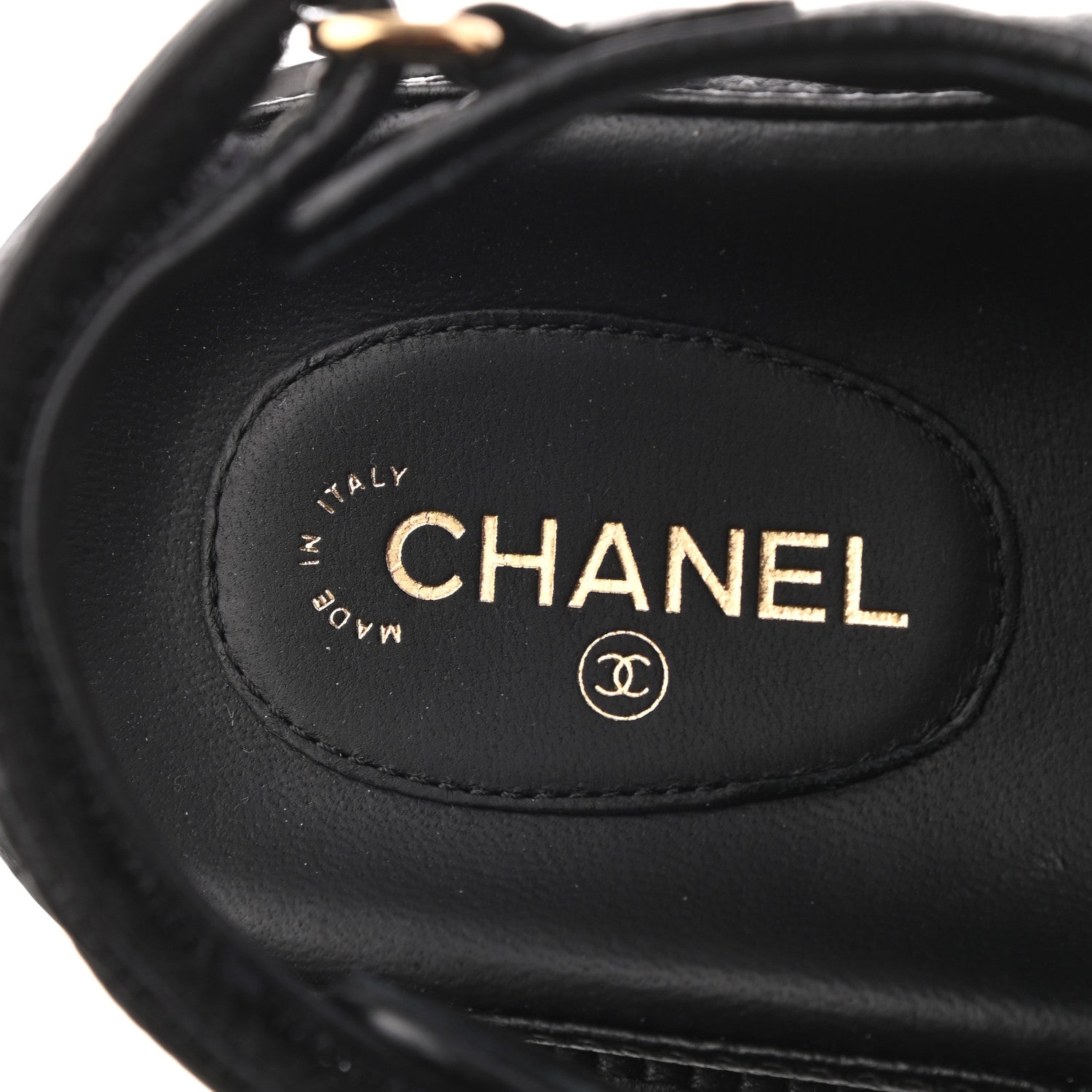 Chanel Grained Calfskin Velcro Dad Sandals 38 Black 7 of 8
