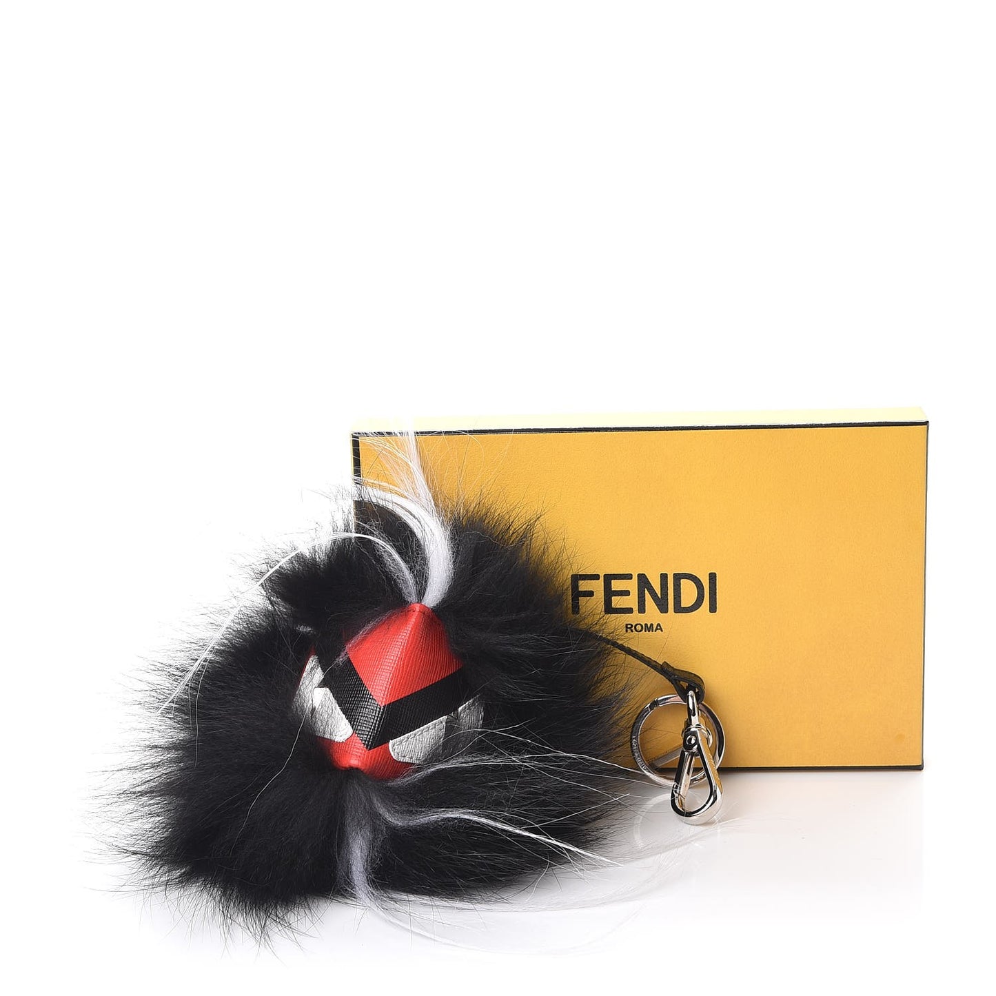 Vitello Elite Fox Goat Fur Igor Monster Bag Bug Cube Charm Rosso Black White