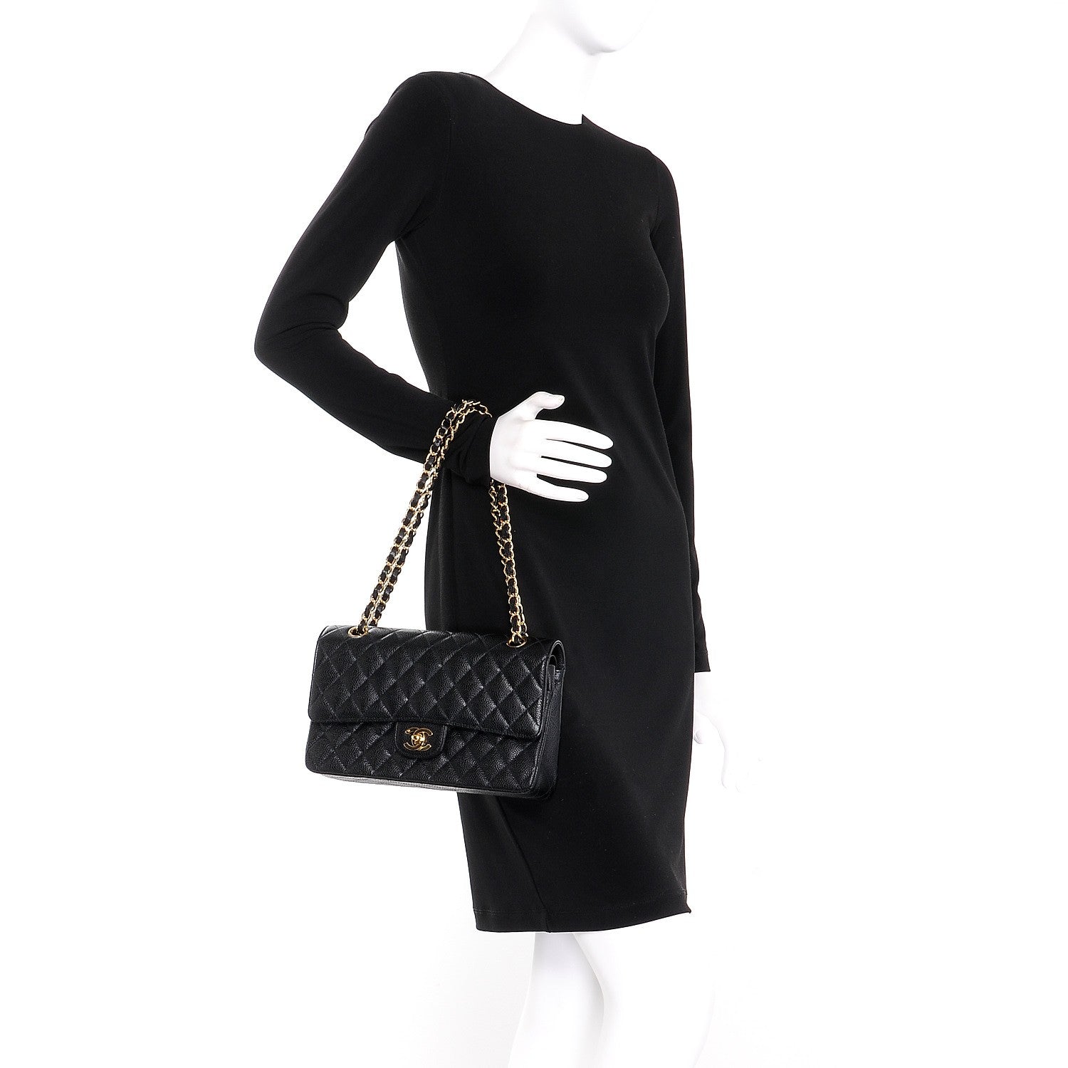 Chanel Caviar Quilted Medium Double Flap Black 3 of 9
