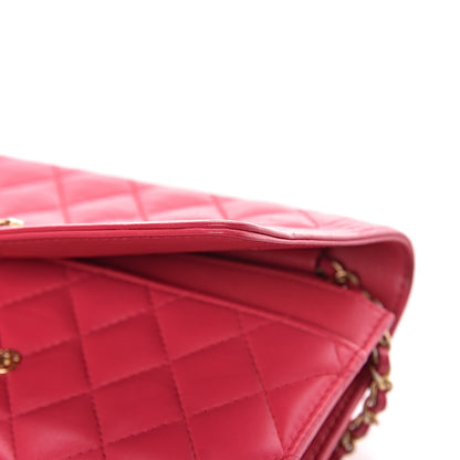 Chanel Lambskin Quilted Boy Wallet On Chain WOC Fuchsia 10 of 20