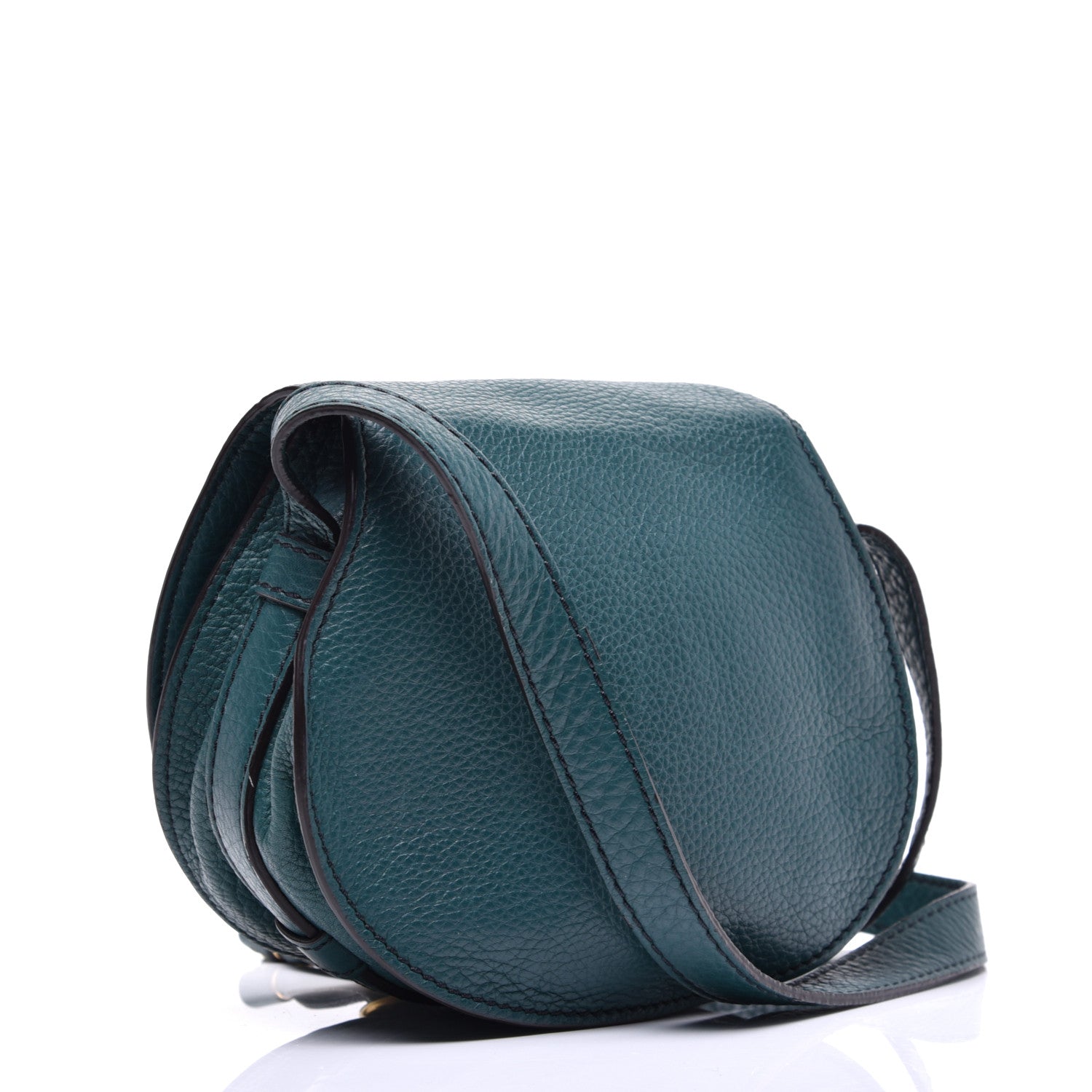 Chloe Calfskin Mini Marcie Round Crossbody Bag Teal 3 of 9