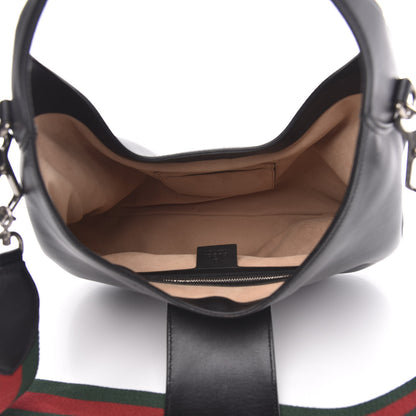 Gucci Calfskin Web Stripe Medium Dionysus Hobo Black 6 of 13