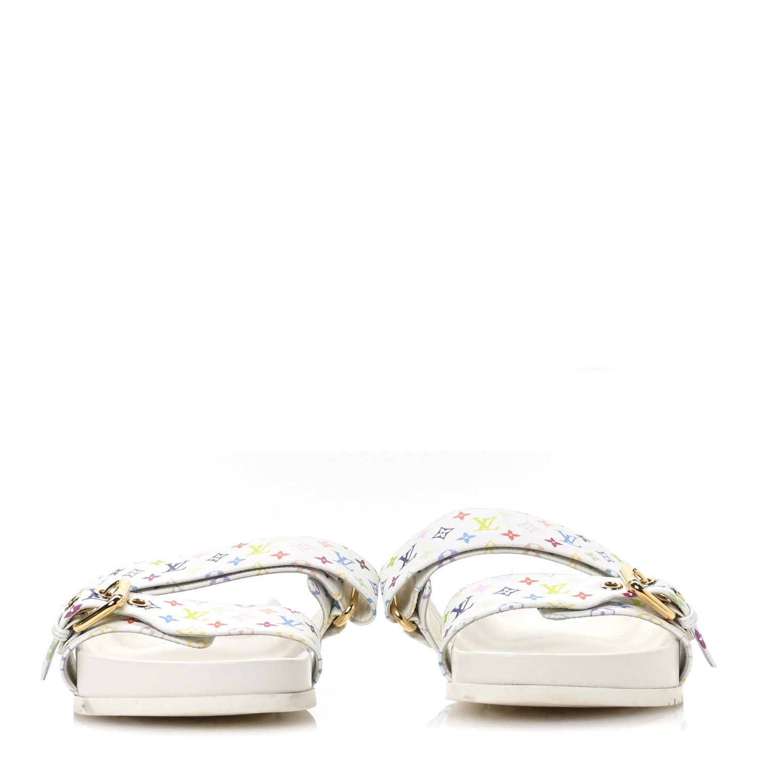 Louis Vuitton LV X TM Monogram Multicolor Bom Dia Comfort Mule Sandals 38.5 White 3 of 8