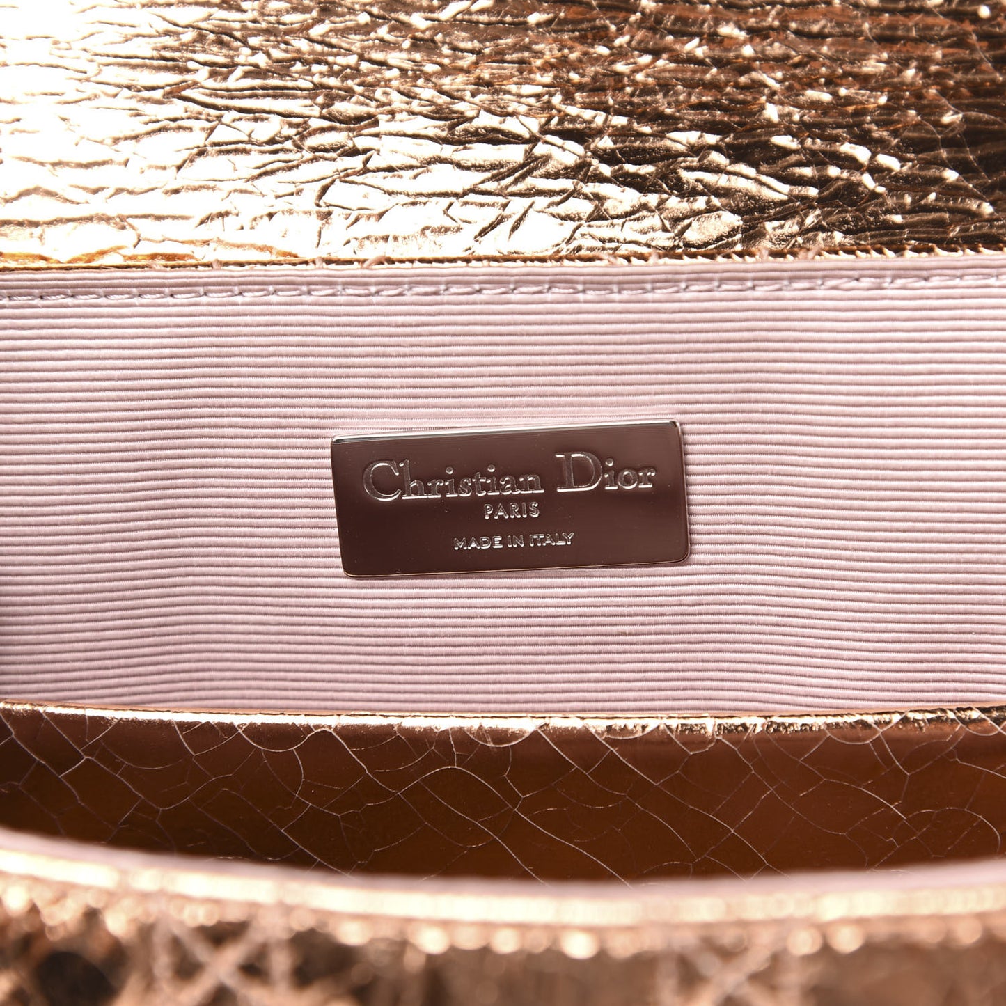 Ceramic Effect Deerskin Cannage Small Stardust Backpack Gold