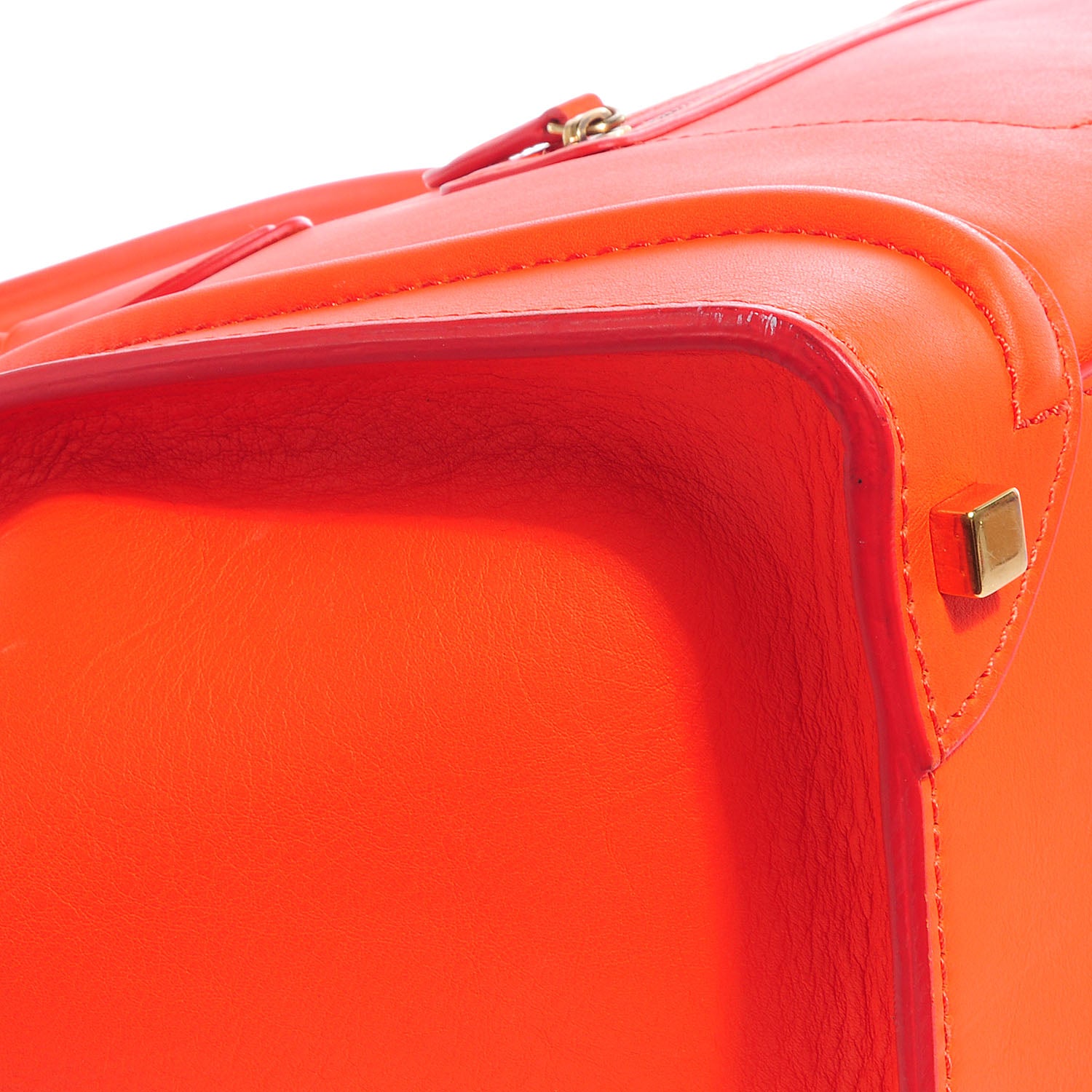 Celine Smooth Calfskin Shoulder Luggage Fluo Orange 5 of 11
