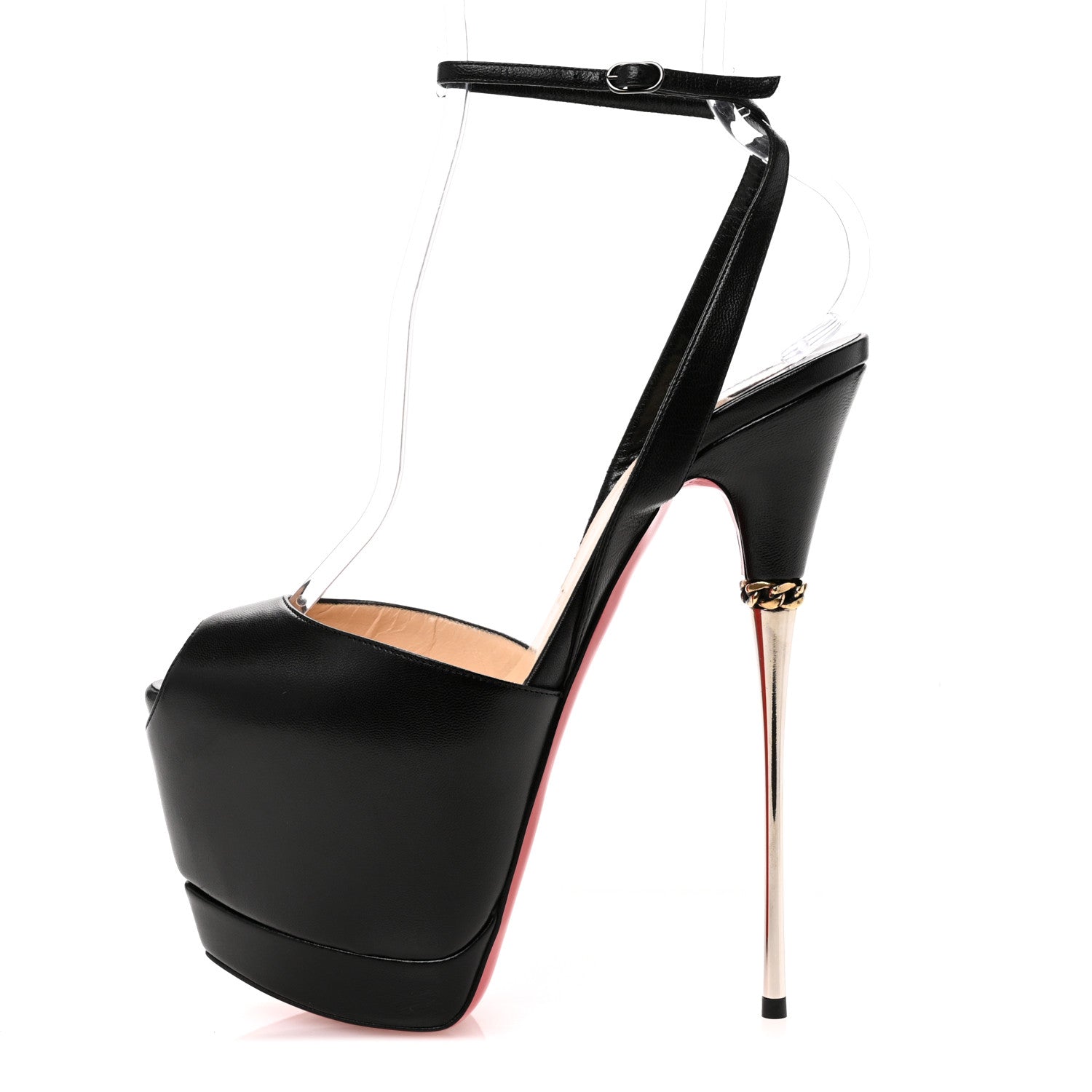Christian Louboutin Kid Despressi Platform Peep Toe 170 Pumps 37 Black 1 of 9