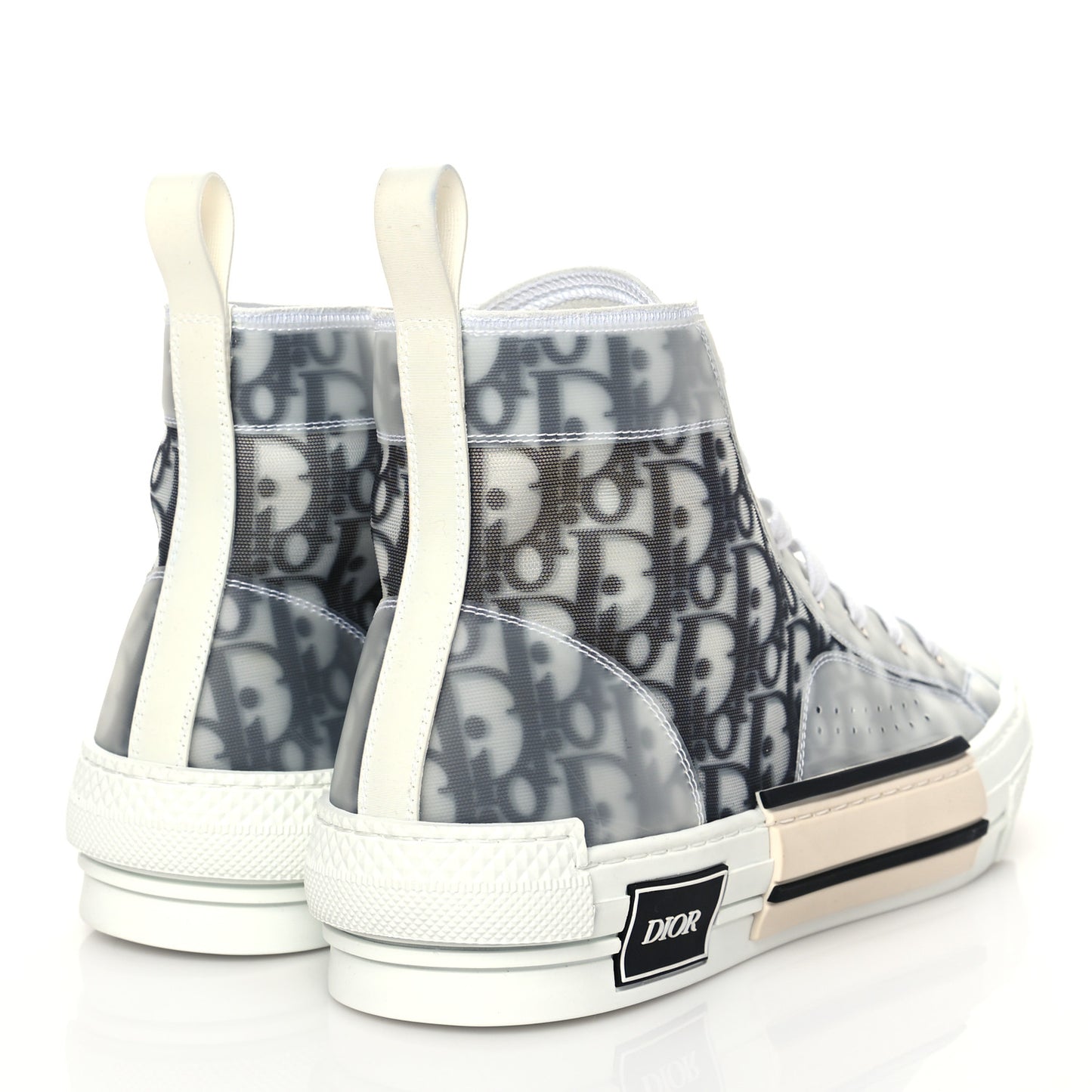 Technical Canvas Oblique Mens B23 High Top Sneakers 43 White Black