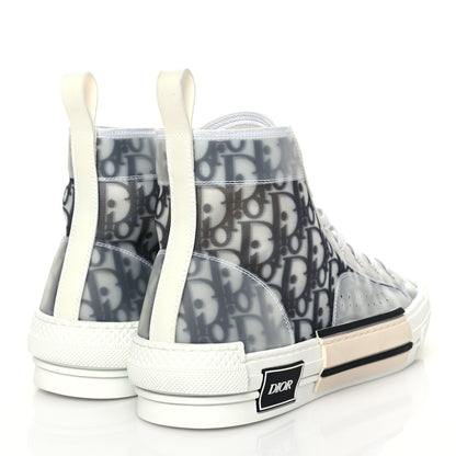 Christian Dior Technical Canvas Oblique Mens B23 High Top Sneakers 43 White Black 4 of 8