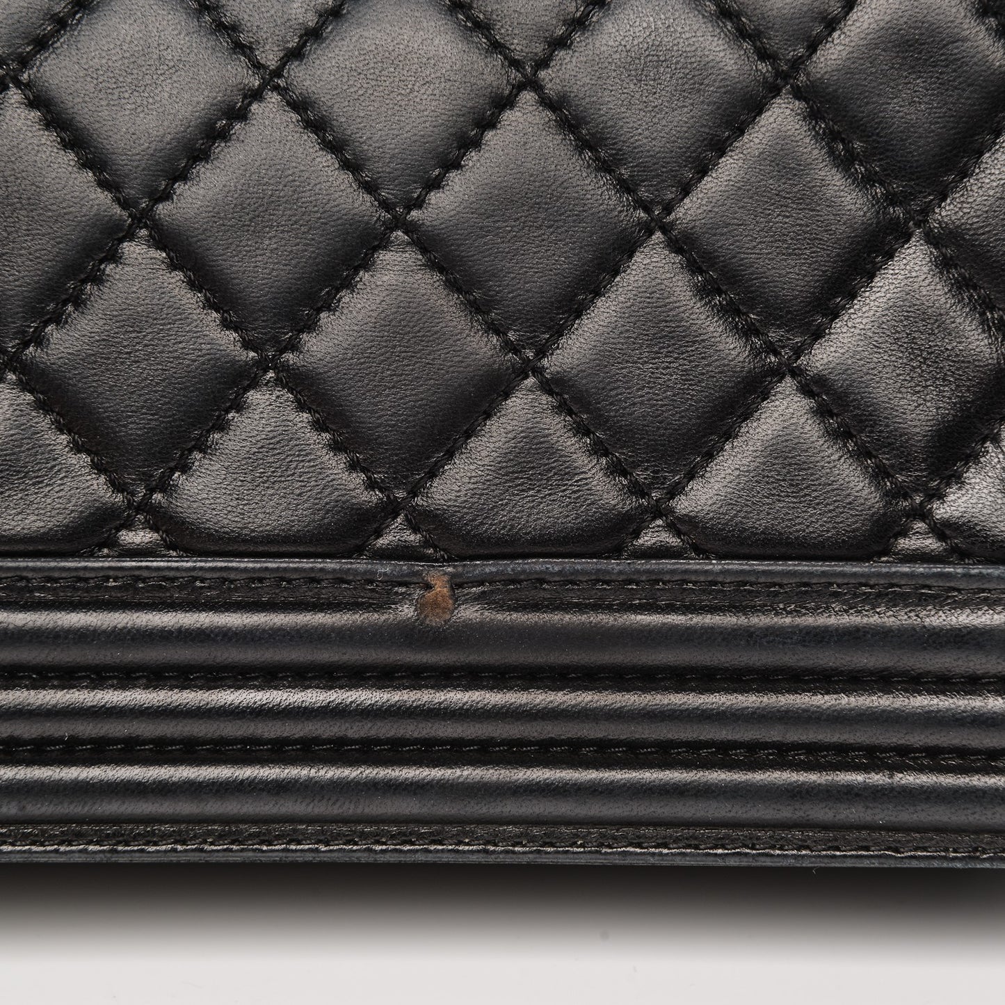 Lambskin Quilted Small Boy Flap Black