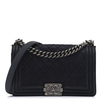Chanel Iridescent Caviar Quilted Medium Boy Flap Dark Blue 1 of 9