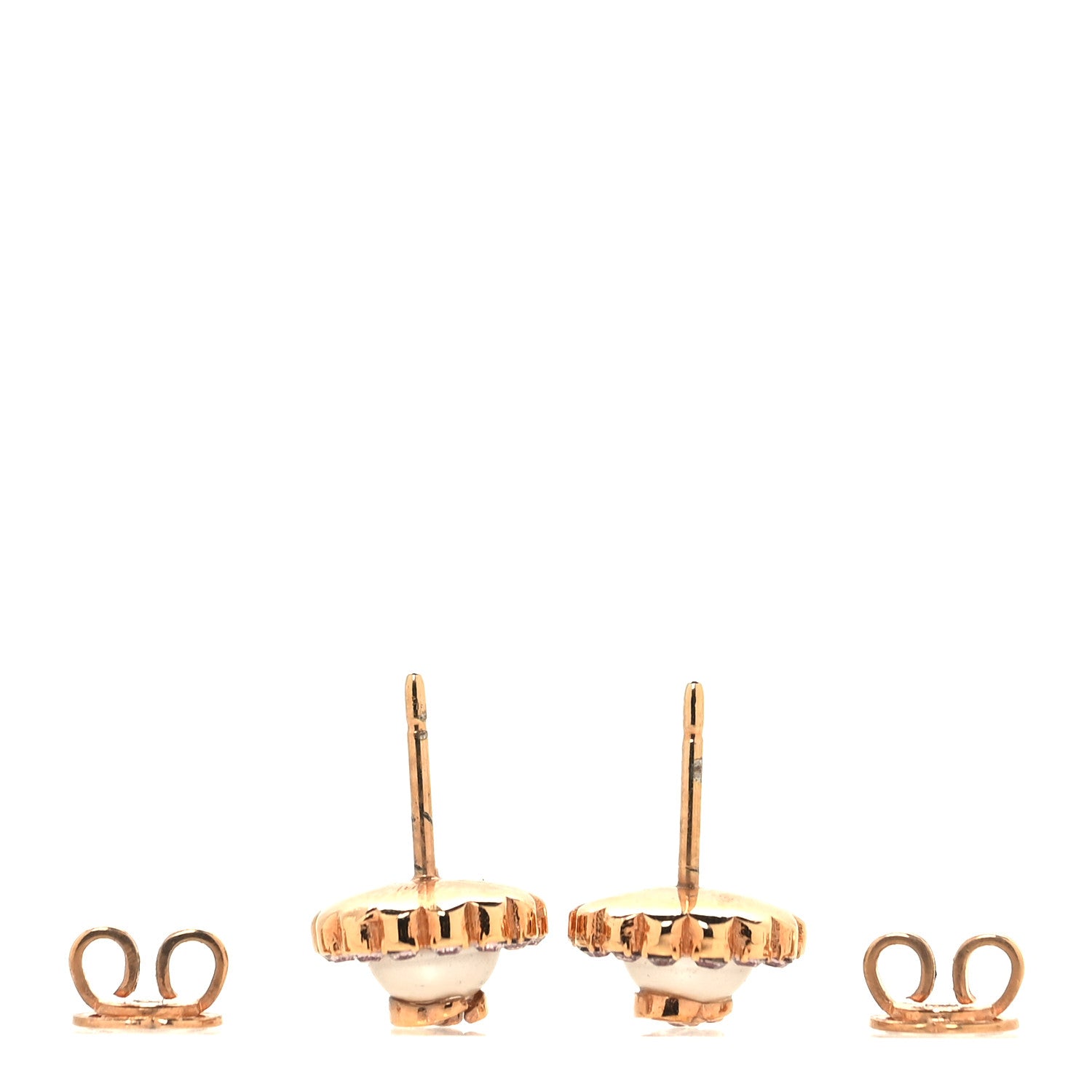 Gucci Metal Crystal Double G Flower Stud Earrings Rose Gold 3 of 5