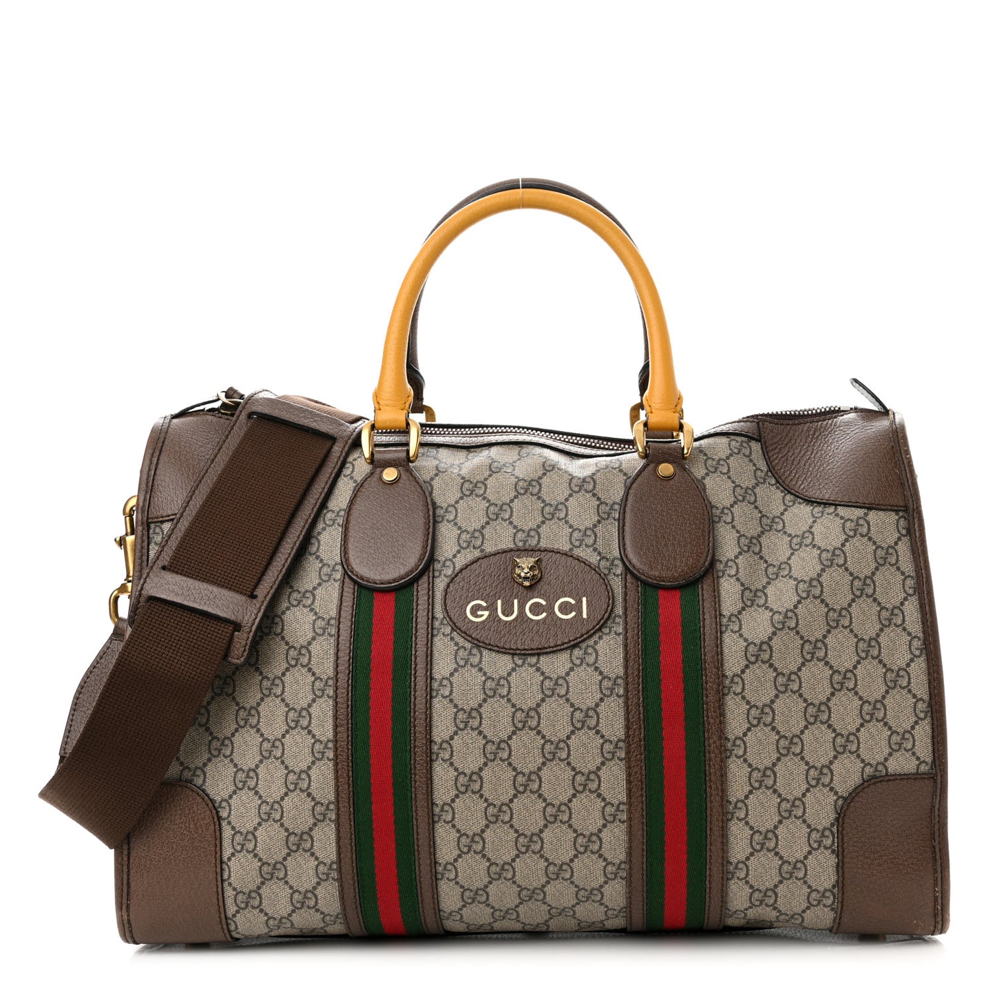 Soft GG Supreme Monogram Web Neo Vintage Duffle Bag Beige New Acero Crop