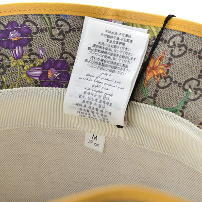 Gucci GG Supreme Monogram Flora Fedora Hat M Yellow 9 of 11