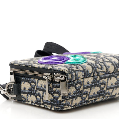 Christian Dior X KENNY SCHARF Oblique Canvas Embroidered Patches Crossbody Charcoal 10 of 11