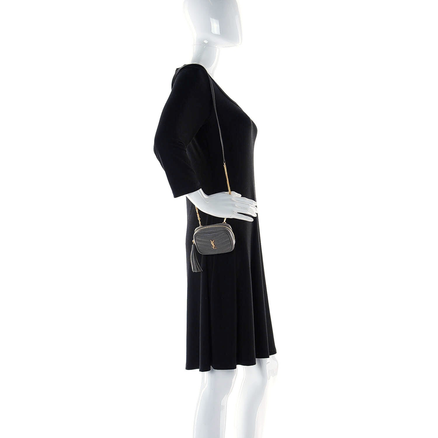 Saint Laurent Grain De Poudre Matelasse Monogram Baby Lou Camera Bag Fog 2 of 7