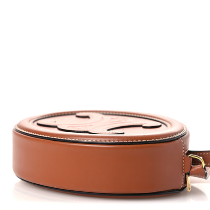 Celine Smooth Calfskin Cuir Small Triomphe Oval Crossbody Purse Tan 10 of 14
