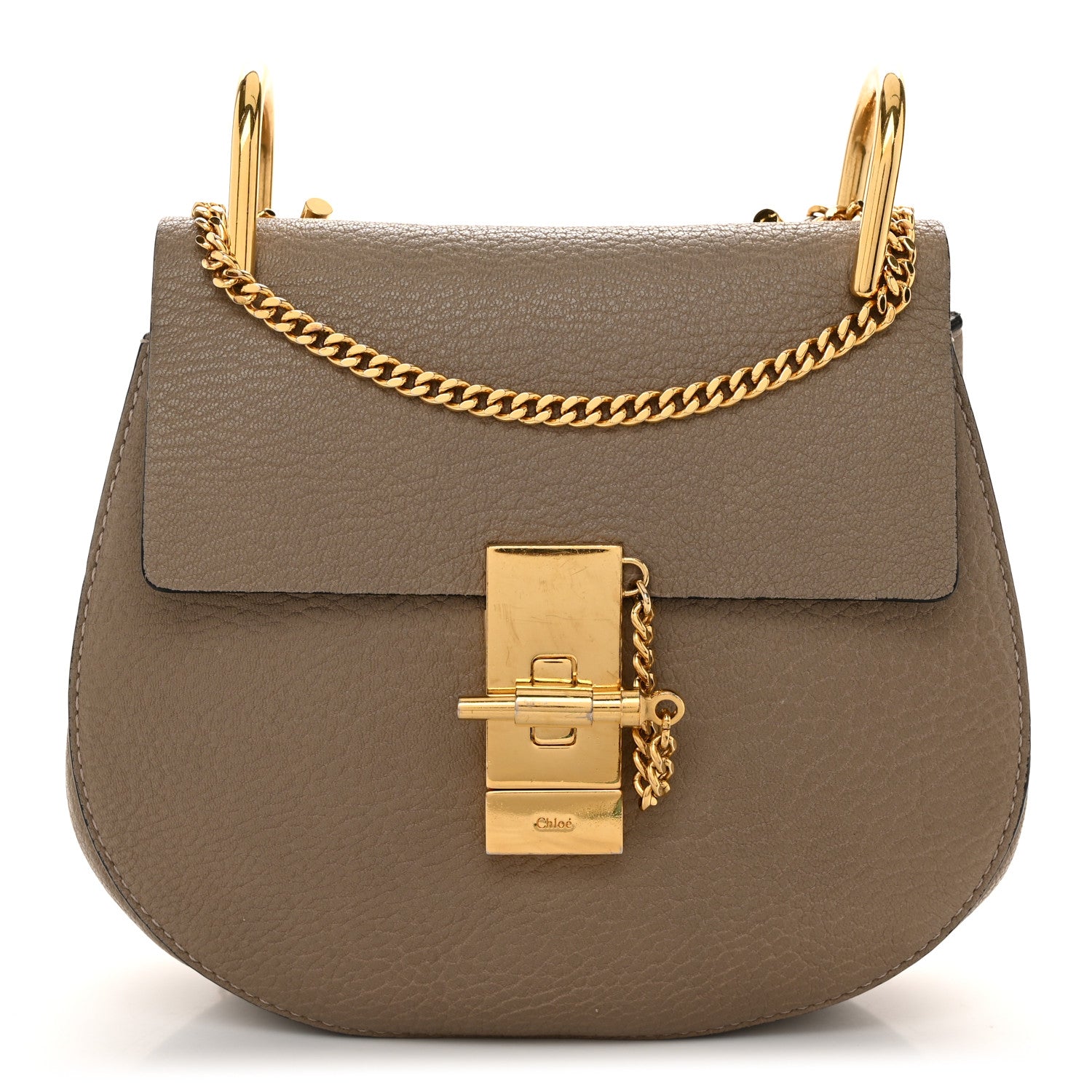 Chloe Grained Lambskin Mini Drew Shoulder Bag Motty Grey 1 of 10