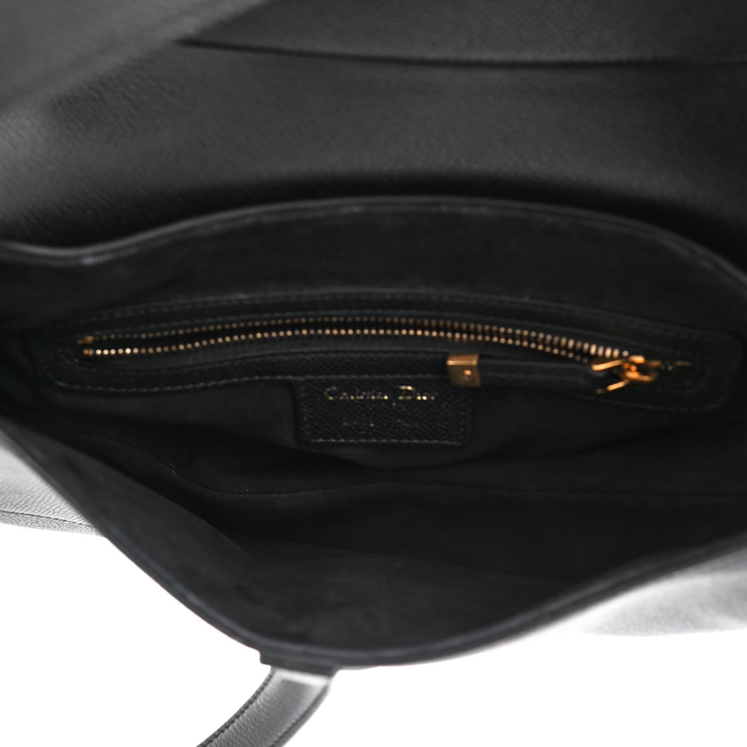 Christian Dior Grained Calfskin Saddle Bag Black 5 of 9