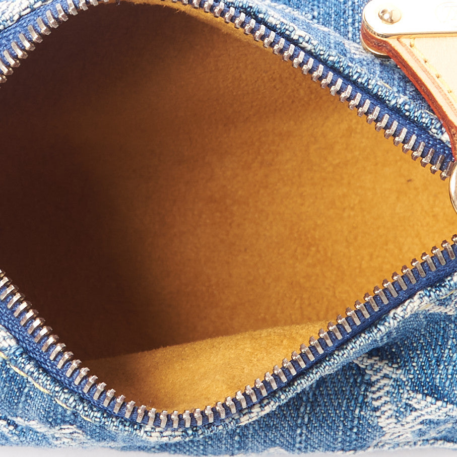 Monogram Denim Pochette Speedy PM Key Holder Blue