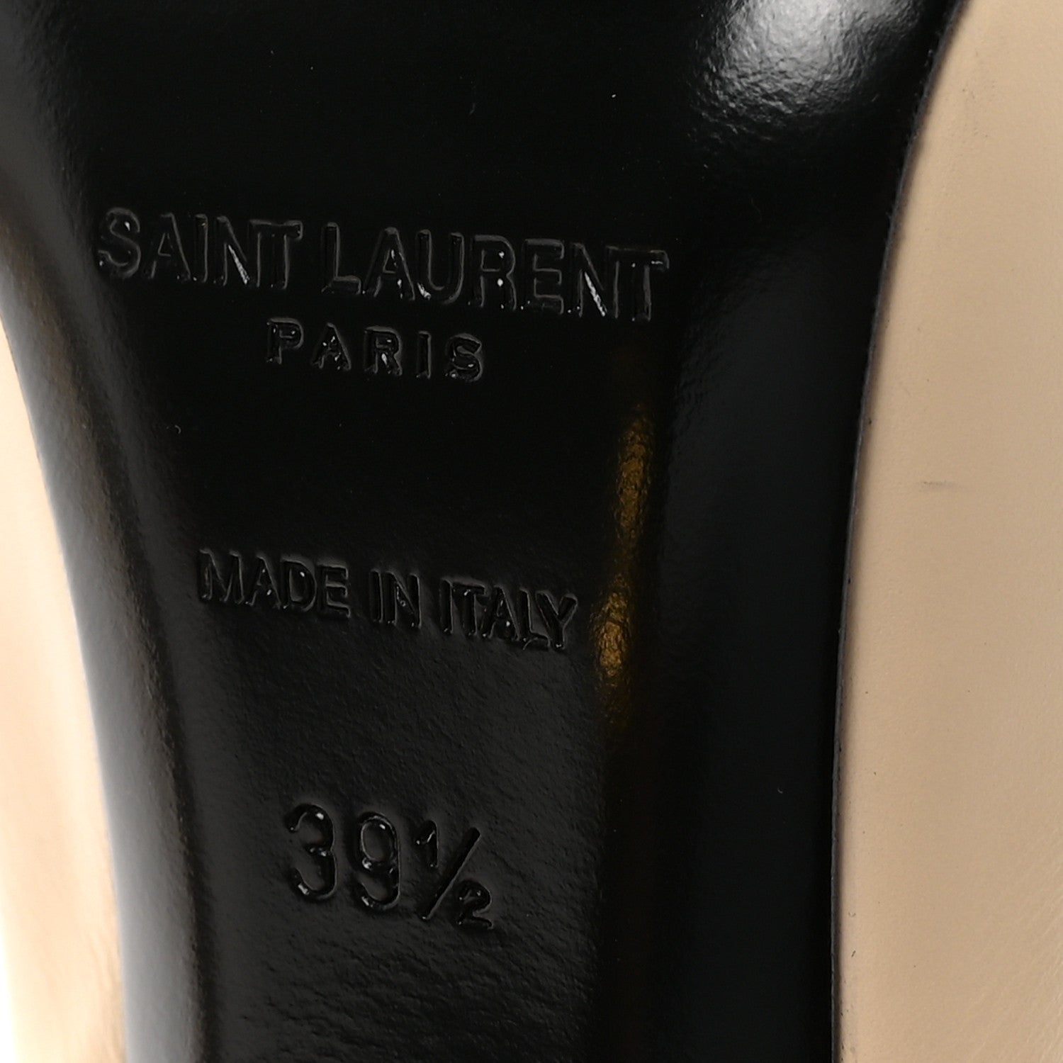 Saint Laurent Calfskin Opyum 110 Slingback Pumps 39.5 Real Beige 7 of 10