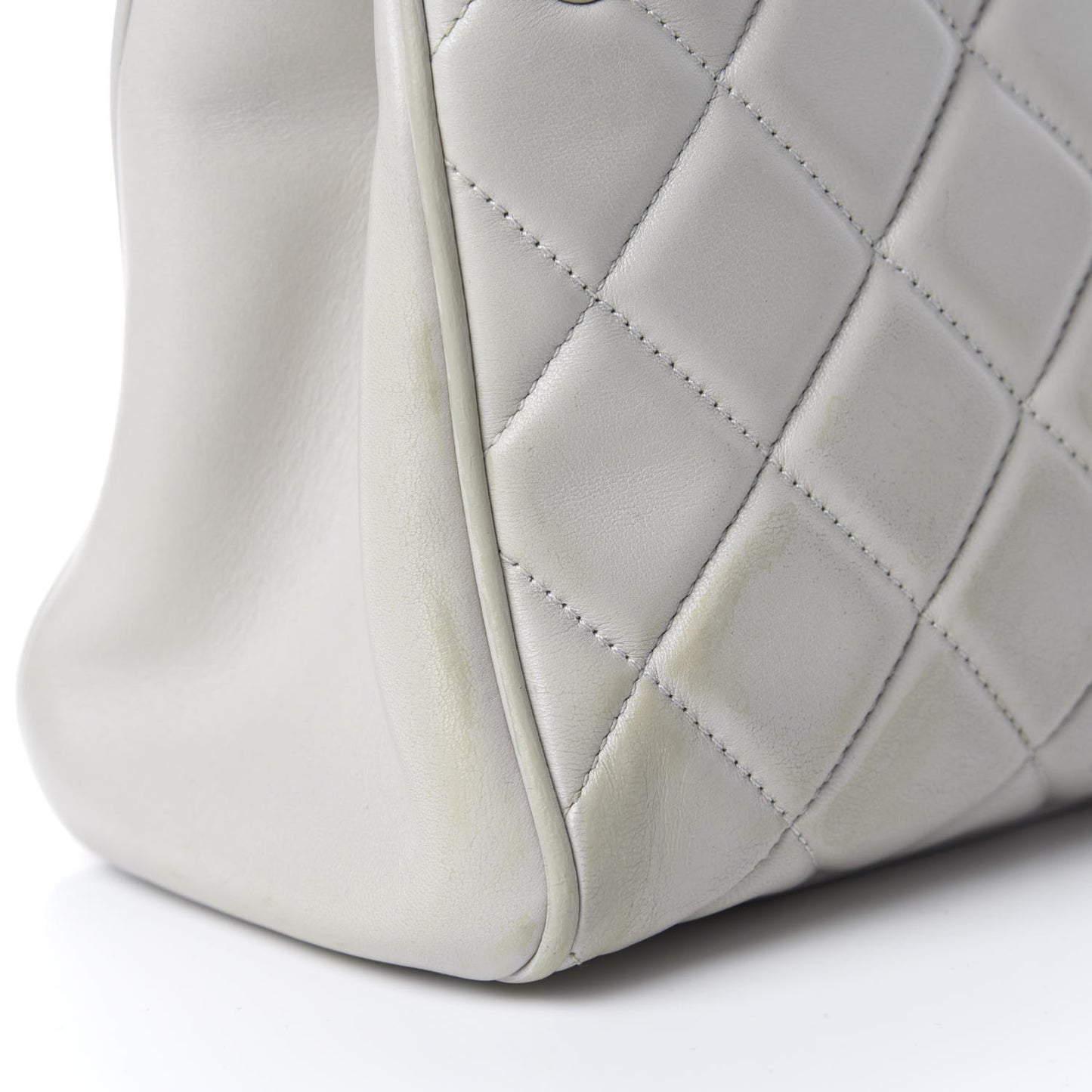 Lambskin Quilted Shoulder Bag Grey