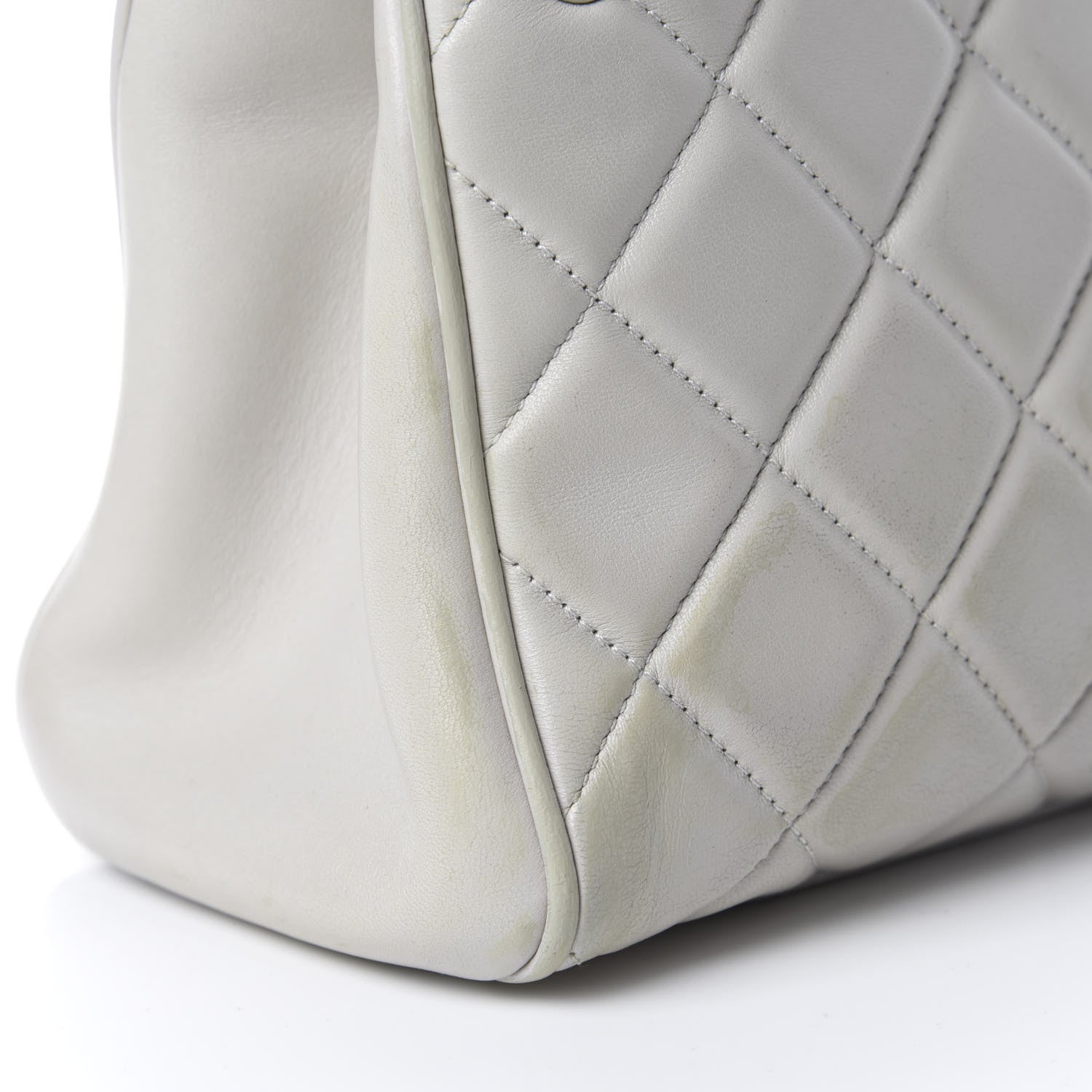 Chanel Lambskin Quilted Shoulder Bag Grey 10 of 13