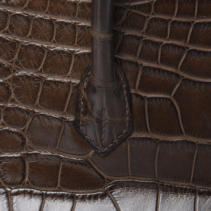 Hermes Matte Alligator Birkin 40 Chocolate 12 of 35