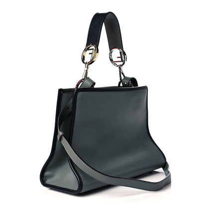 Fendi Vitello Century Opaco F is Fendi Bi-Color Small Runaway Satchel Carbone Black 3 of 10