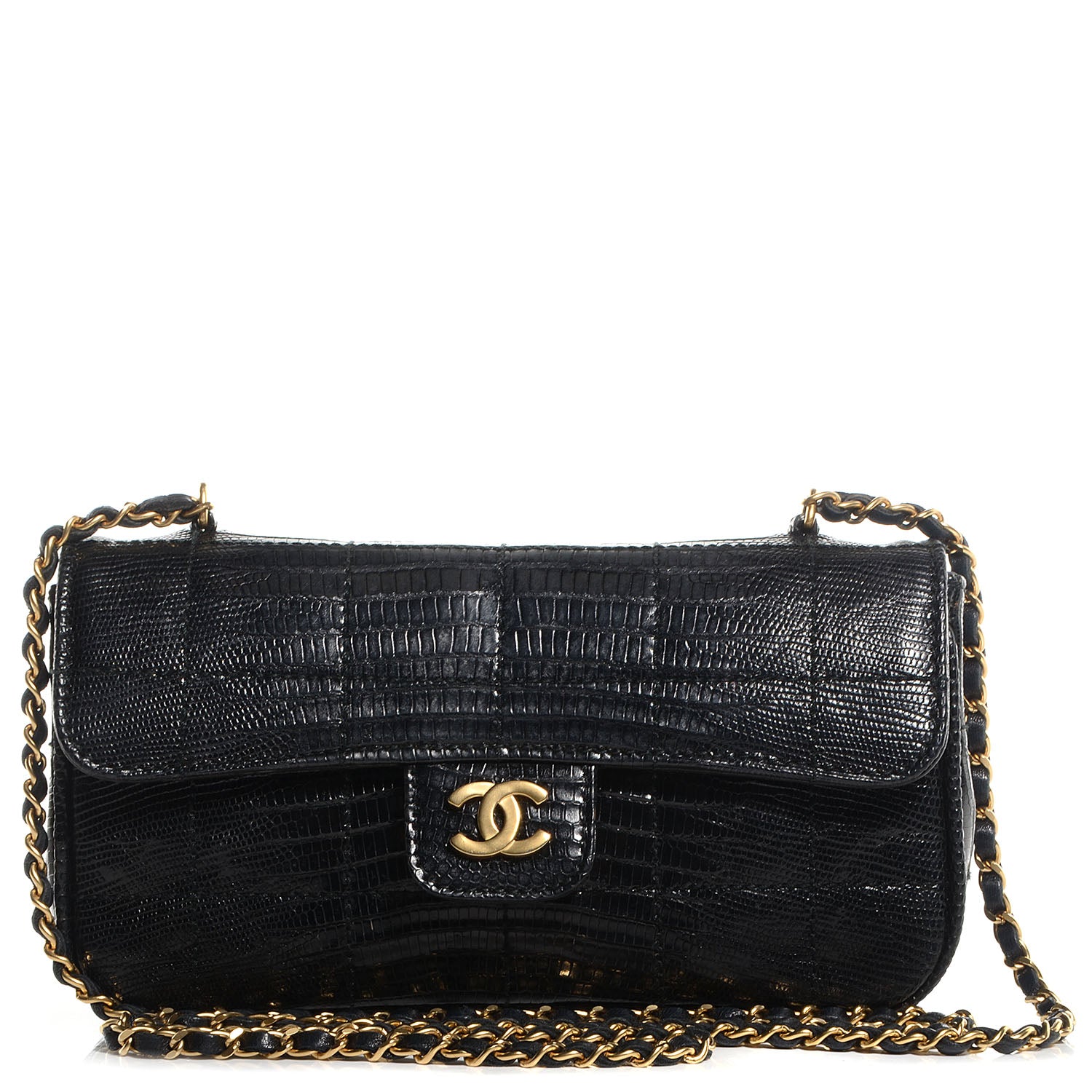 Chanel Lizard Square Quilted Extra Mini Flap Black 1 of 9