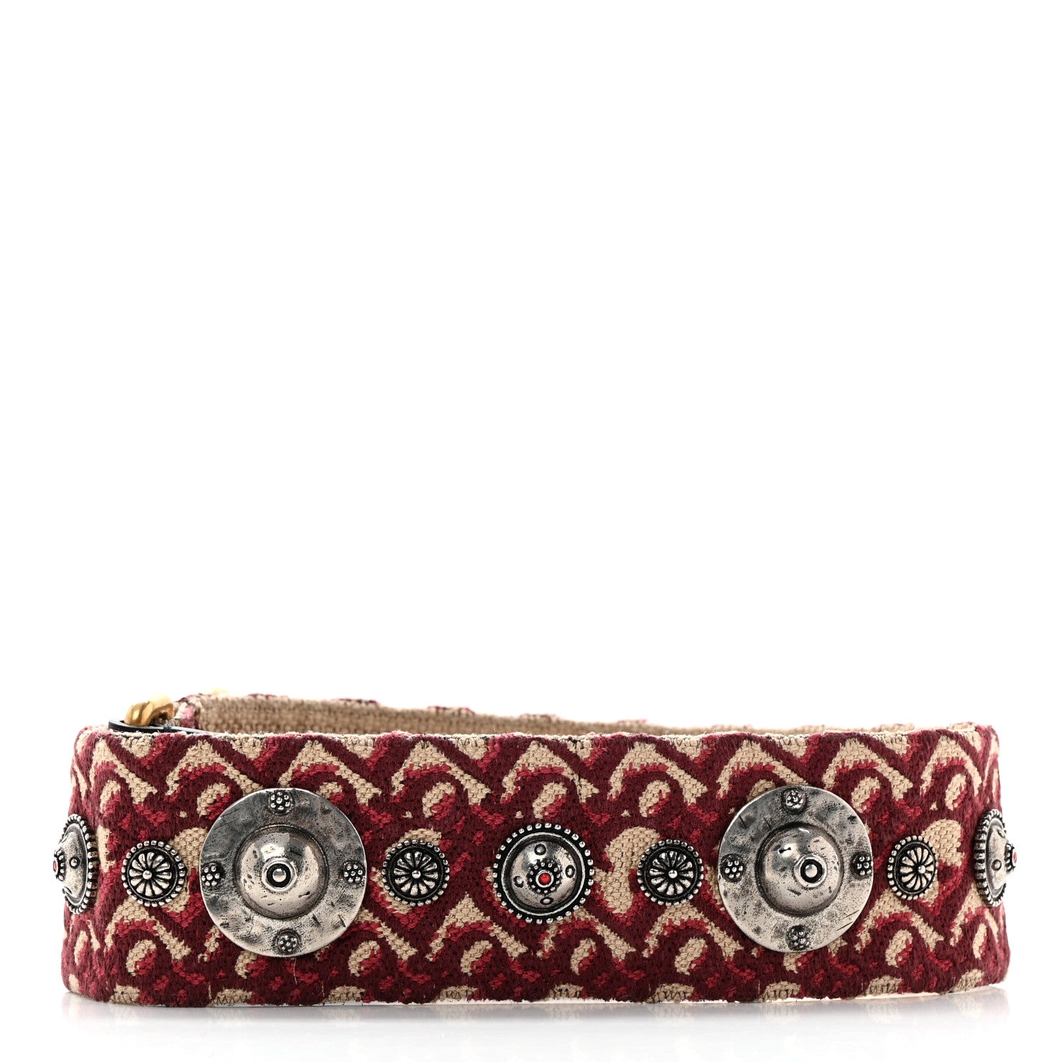Christian Dior Oblique Studded Shoulder Strap Burgundy 2 of 5