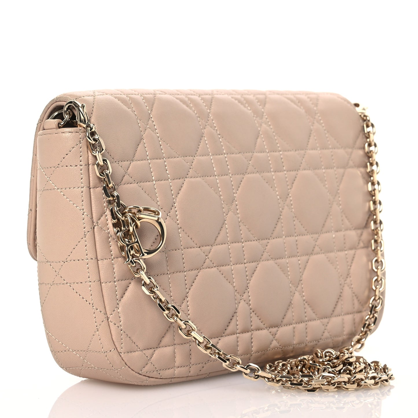 Lambskin Cannage Miss Dior Promenade Pouch Beige