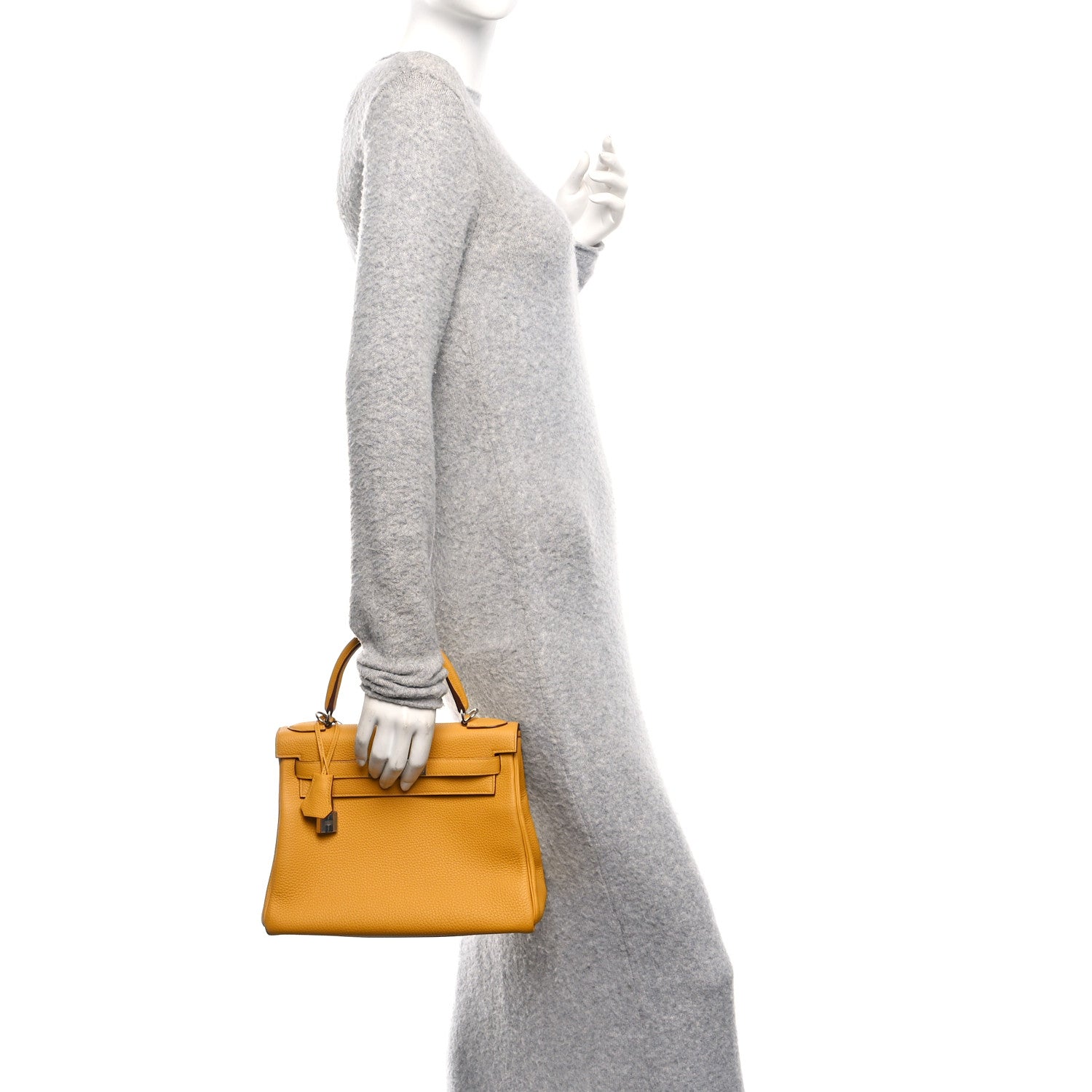 Hermes Togo Kelly Retourne 28 Jaune Ambre 2 of 11