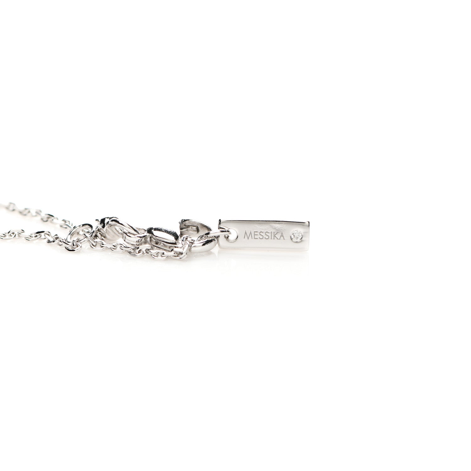 Messika 18K White Gold Diamond Gatsby Horizontal Bar Necklace 5 of 5