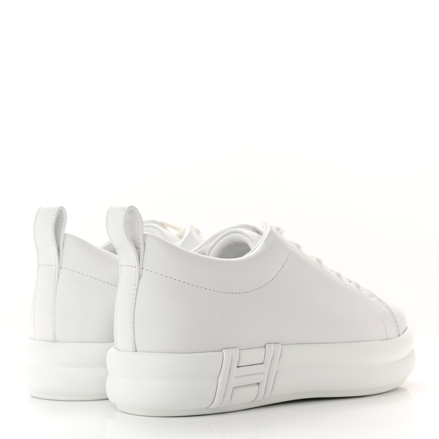 Hermes Calfskin Womens Happy Sneakers 37.5 White 4 of 10