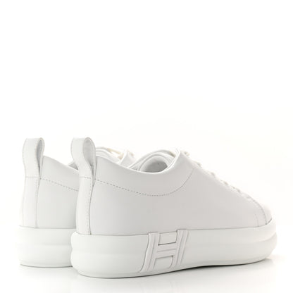 Hermes Calfskin Womens Happy Sneakers 37.5 White 4 of 10