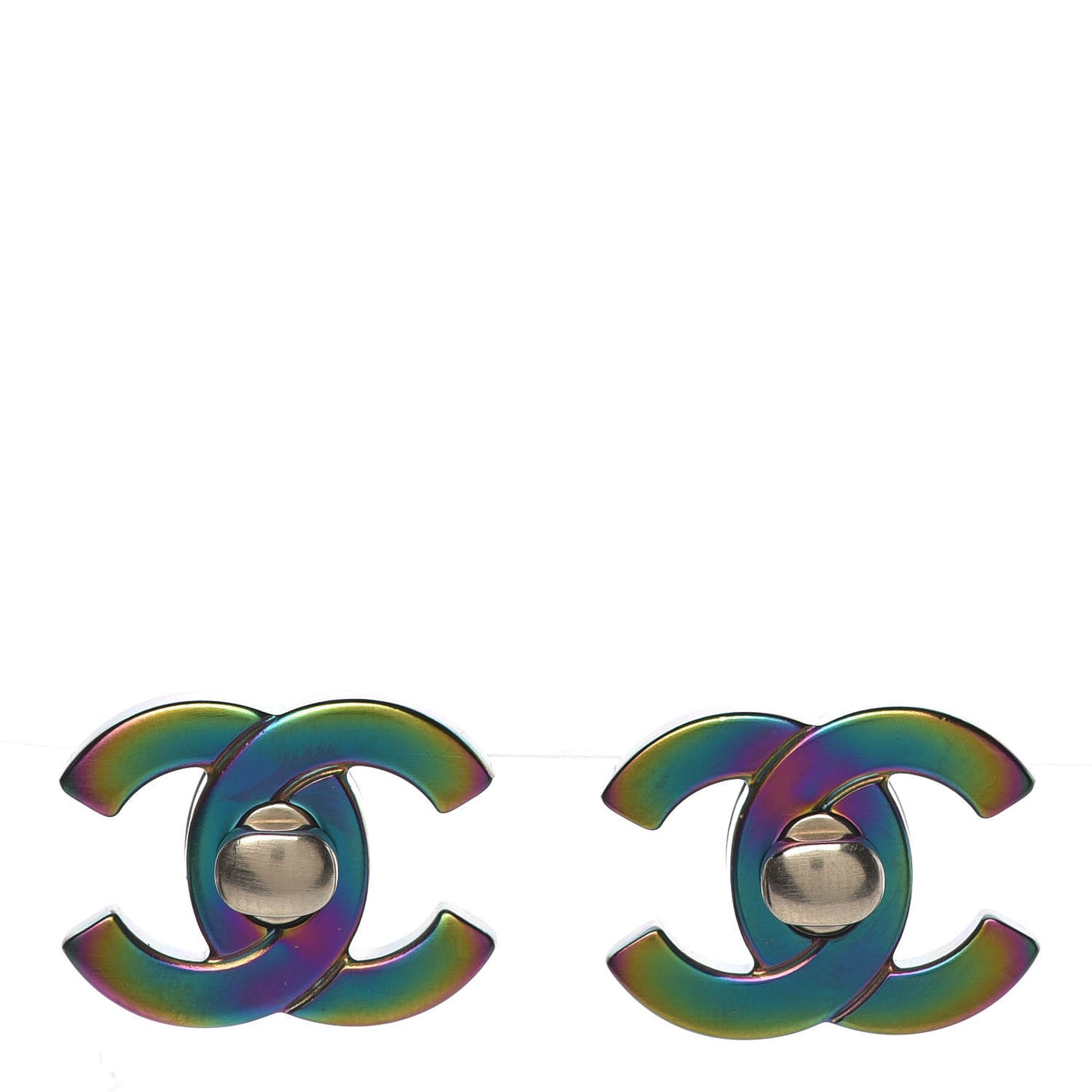 Metal CC Turnlock Interchangeable Earrings Gold