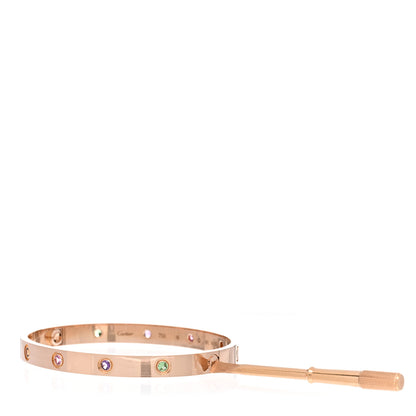 Cartier 18K Pink Gold Sapphire Garnet Amethyst LOVE Bracelet 18 3 of 4