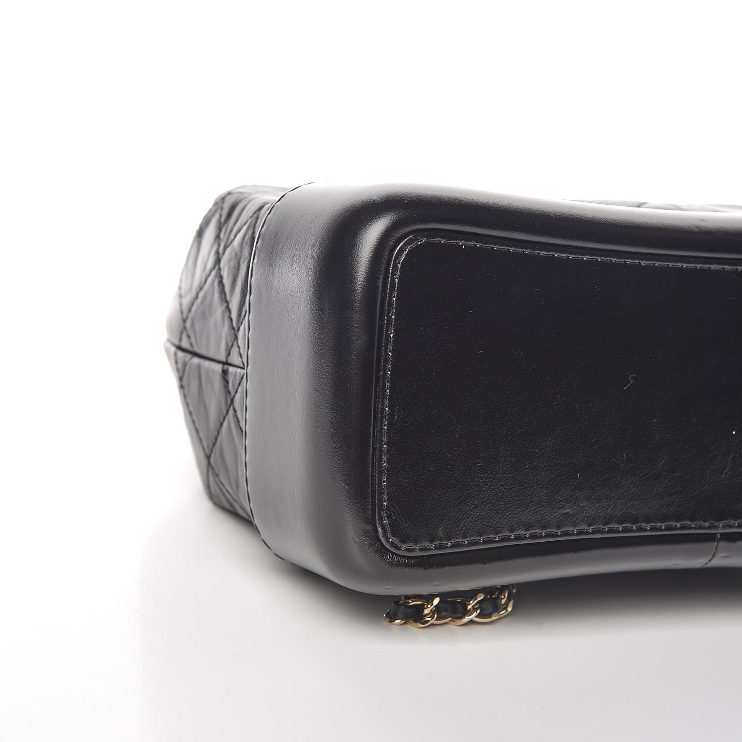 Aged Calfskin Quilted Small Gabrielle Backpack Black