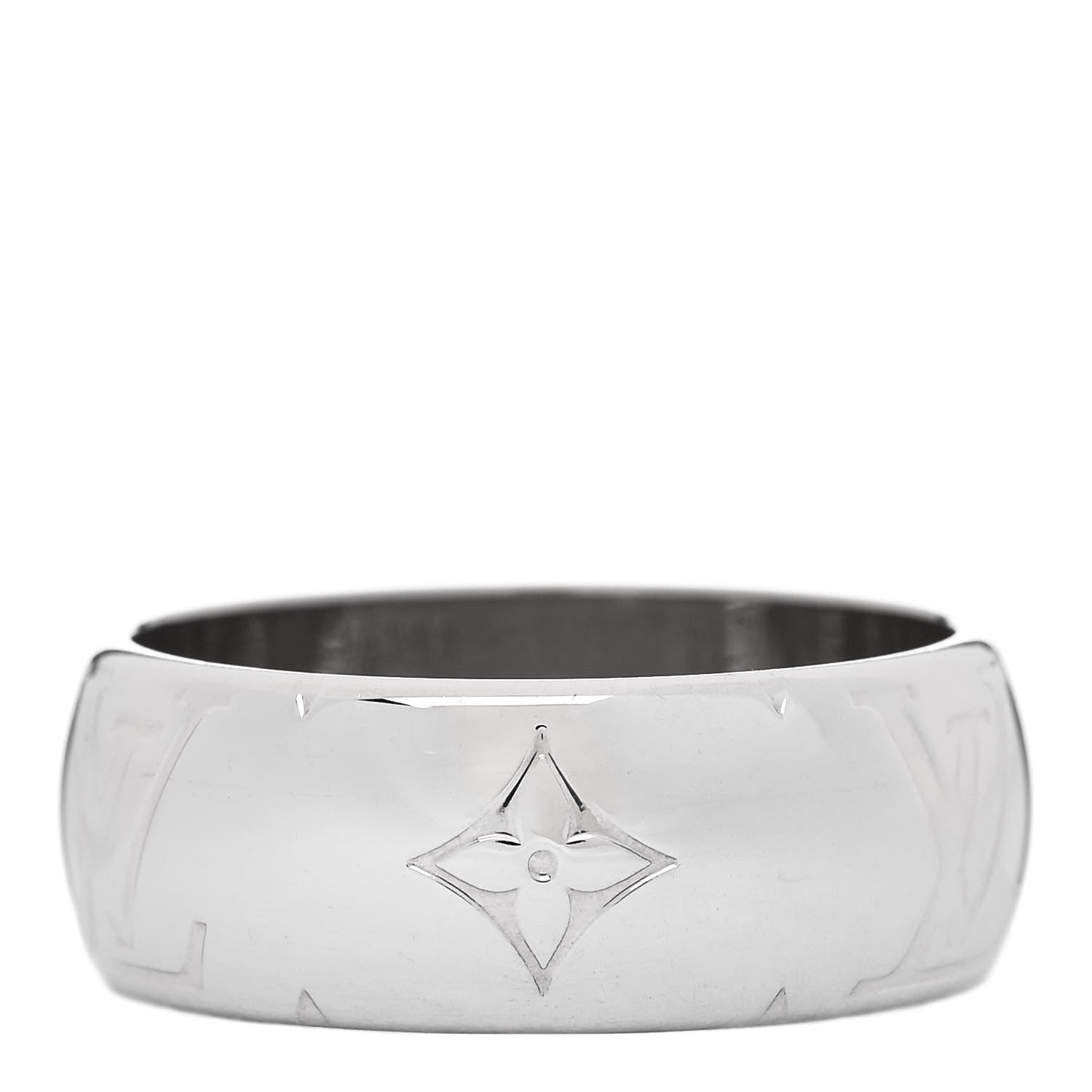 Louis Vuitton Zamac Palladium Monogram Ring M Silver 3 of 5