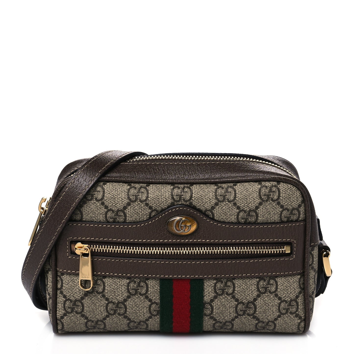 GG Supreme Monogram Web Mini Ophidia Shoulder Bag Brown