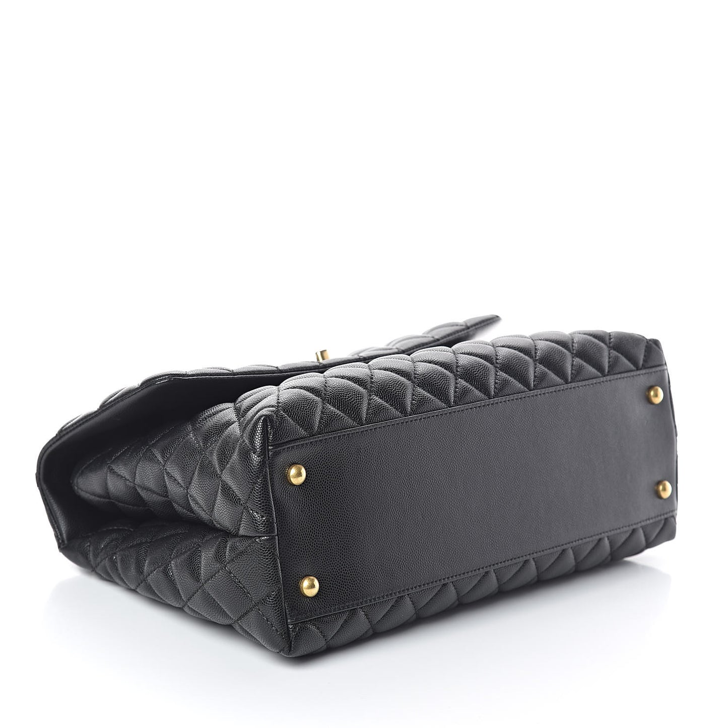 Caviar Quilted Medium Coco Handle Flap Black