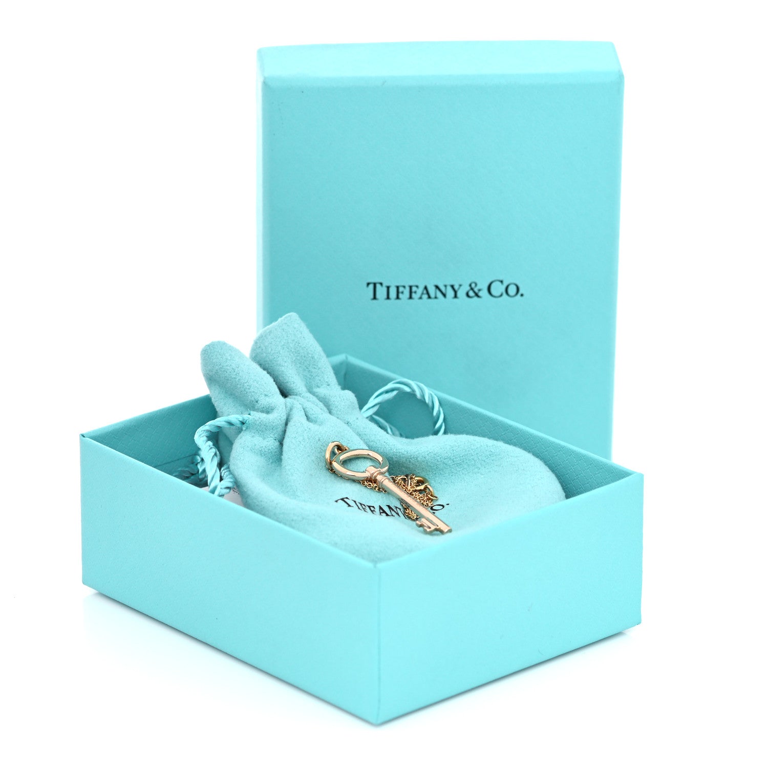 Tiffany 18K Rose Gold Small Oval Key Pendant Necklace 7 of 7