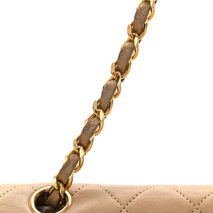 Chanel Lambskin Quilted Medium Double Flap Beige 15 of 17