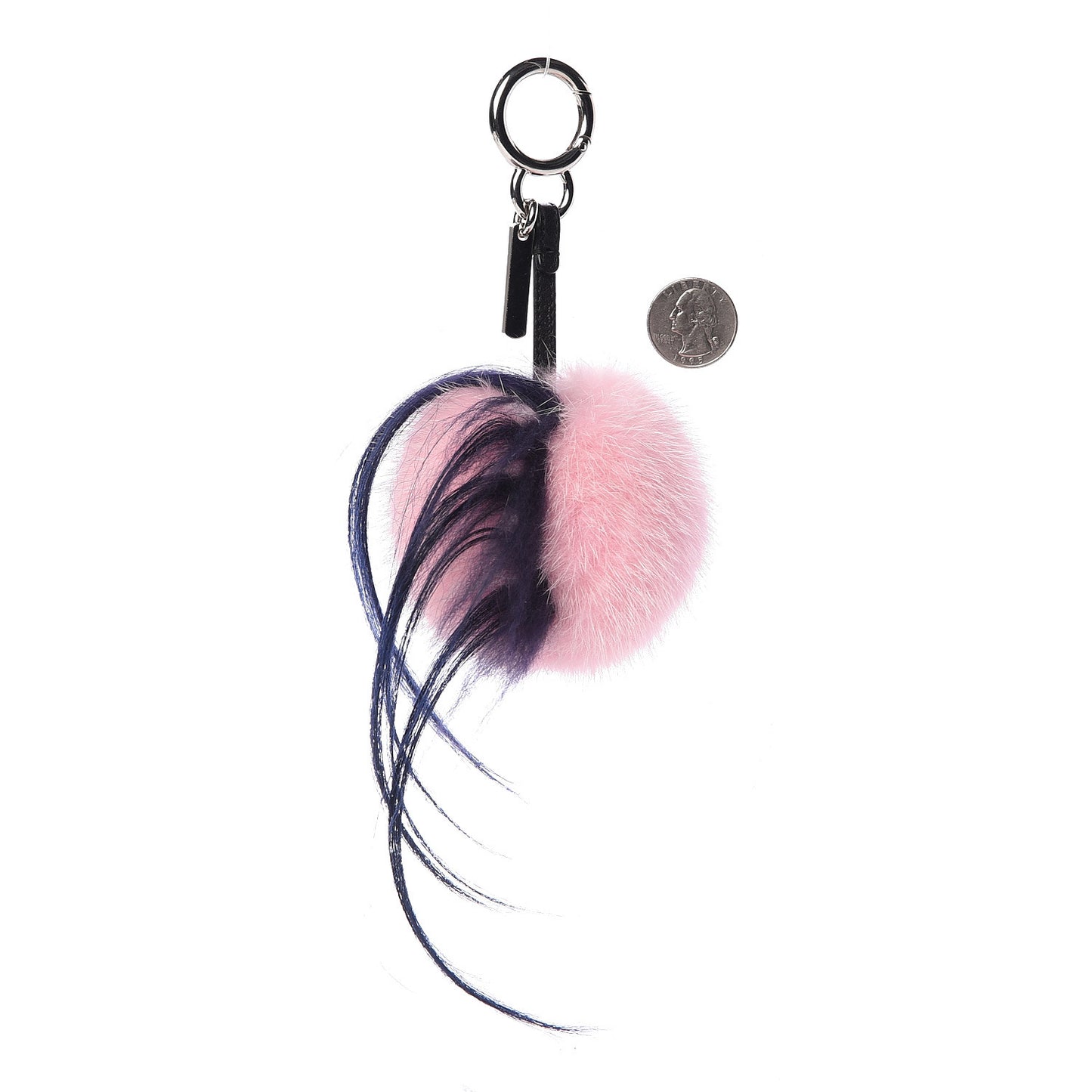 Mink Goat Fur QuTweet Bag Bug Charm Marshmallow Black
