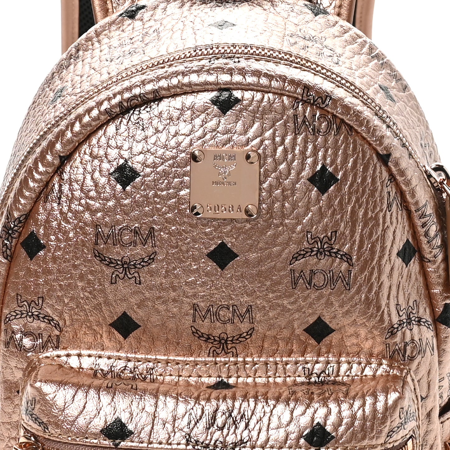 Metallic Visetos Mini Side Stud Stark Backpack Champagne Gold