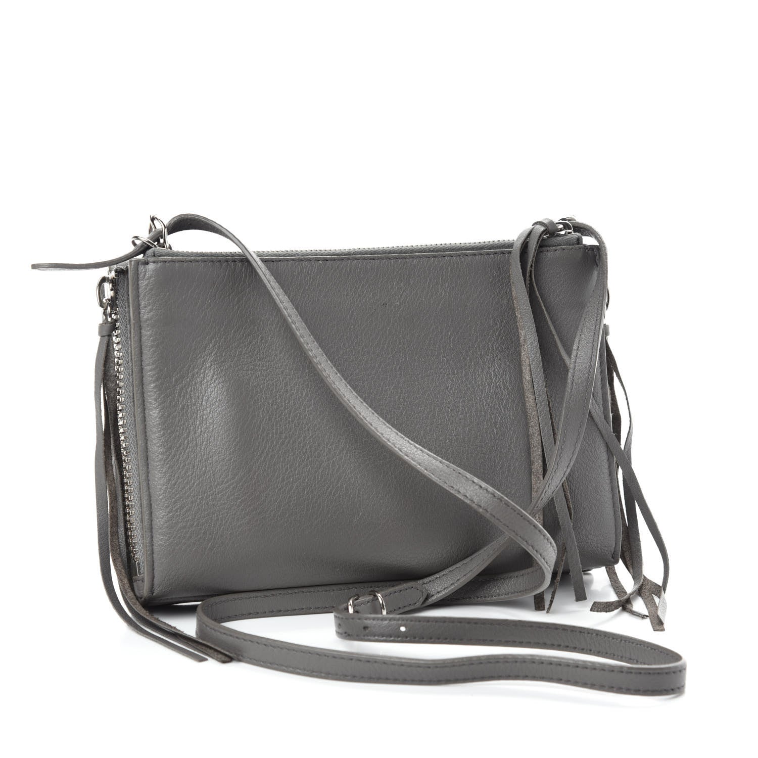 Balenciaga Veau Papier Classic Silver Hardware Triple XS Zip Around Crossbody Gris Acier 3 of 13